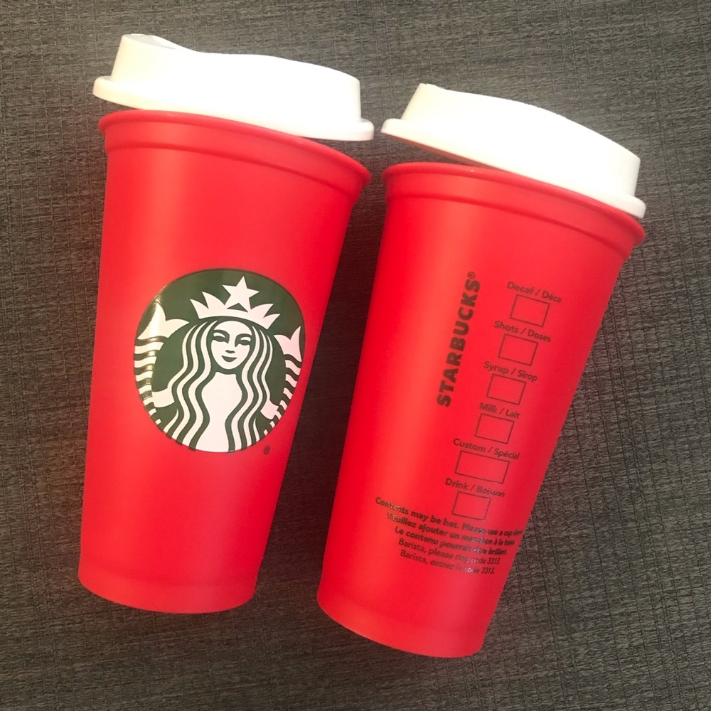🍃 NEW STARBUCKS Two (2) Limited Edition Red Cups
